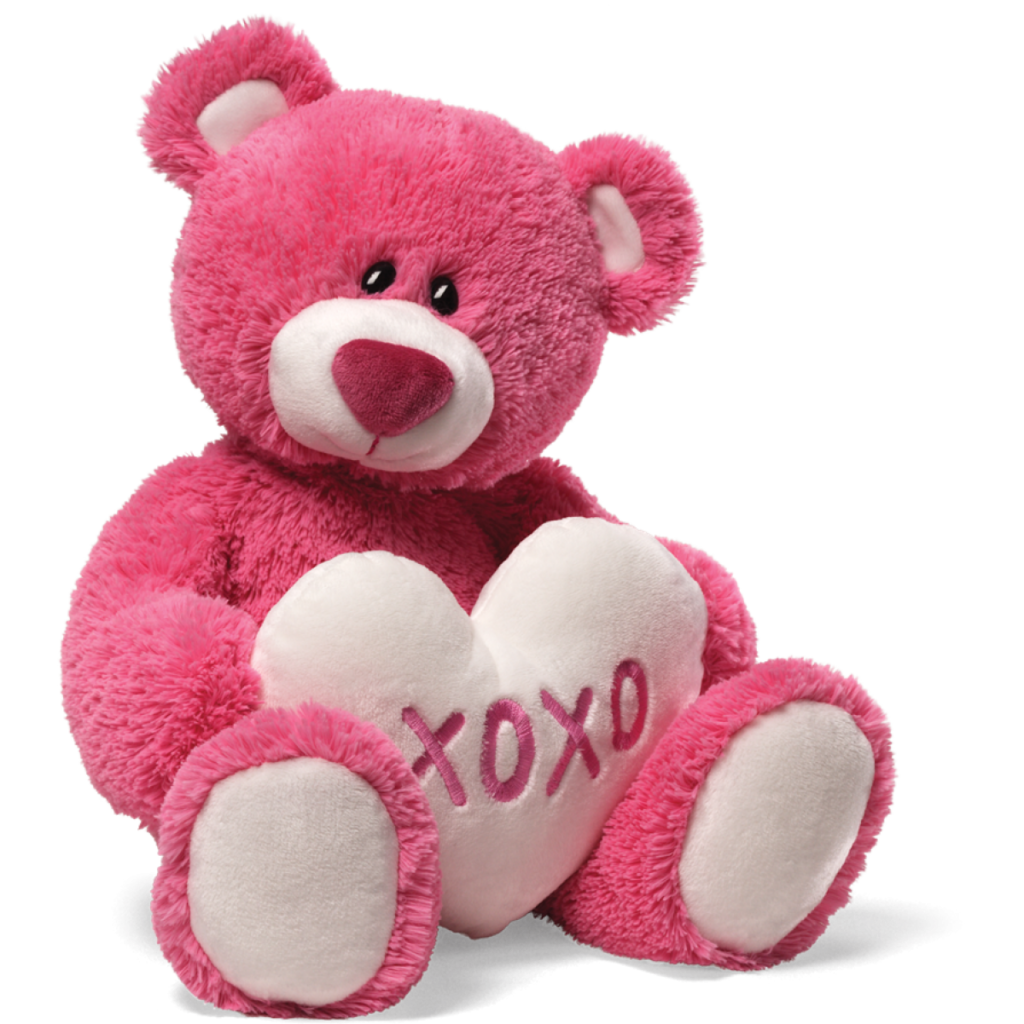 Fluffy Teddy Bear With Pink Heart