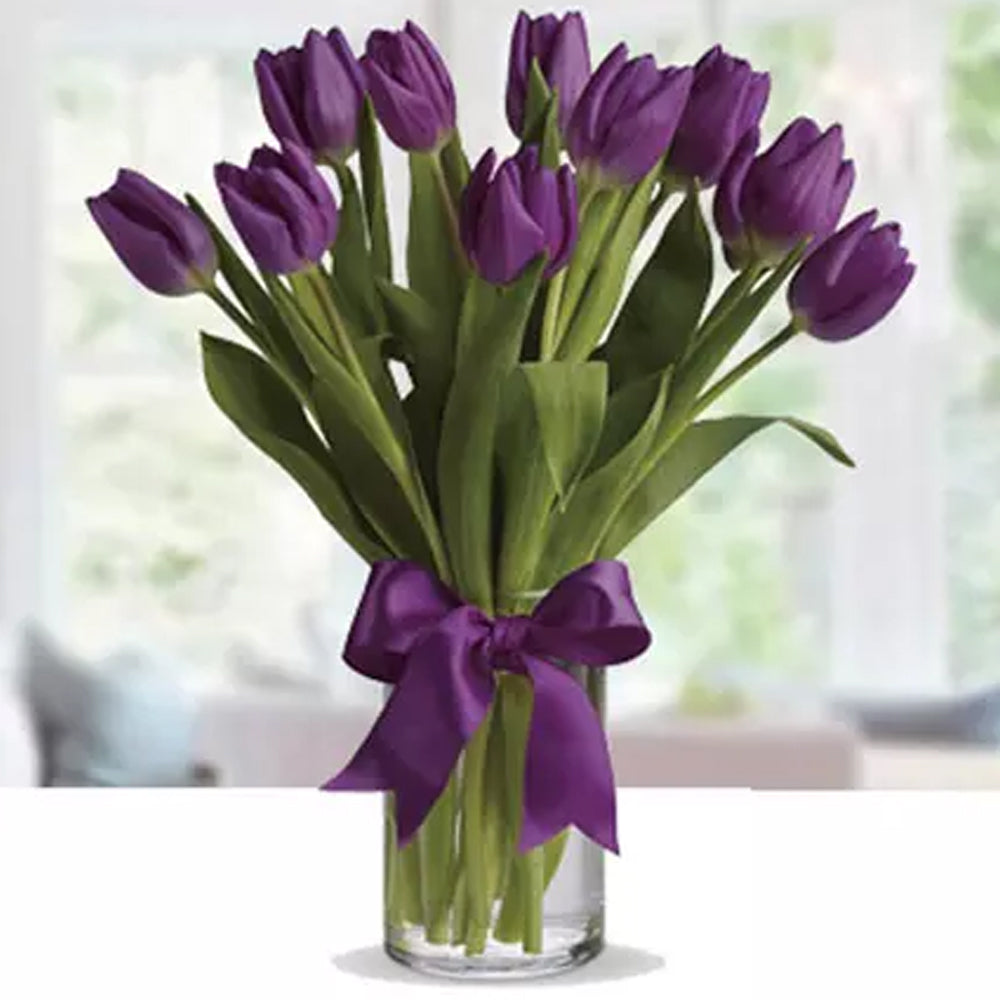 Karwa Chauth- 14 Oct - 10 Purple Tulip Arrangement