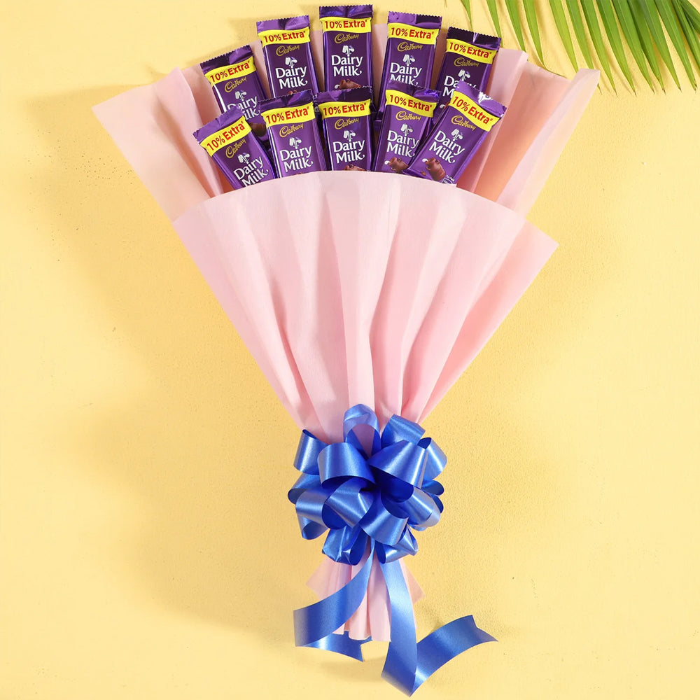 Chocolate Day Special 10 Cadbury Dairy Milk Bouquet