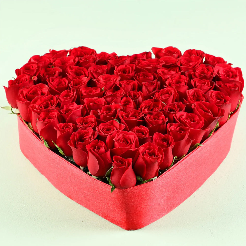 Father's Day - Beautiful Heart Shaped Roses Arrangement