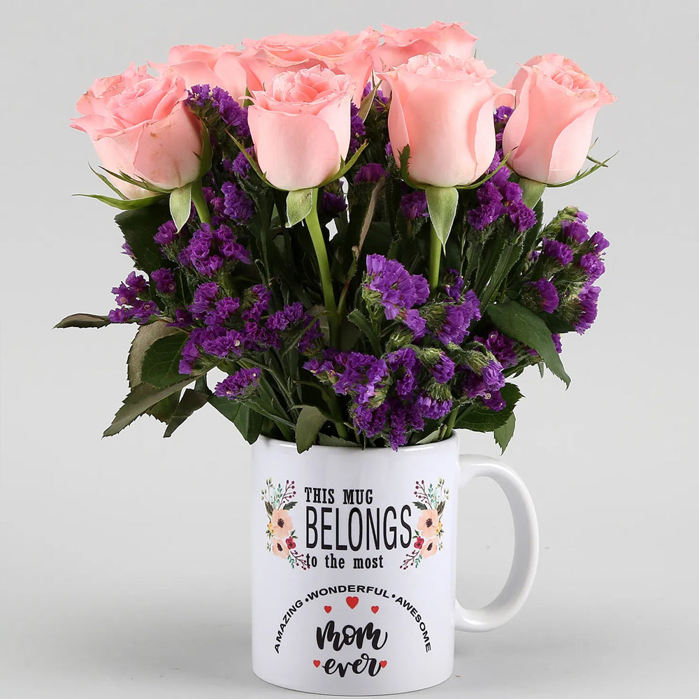 Mother's Day - Beautiful Flowers In Best Mom Ever Mug