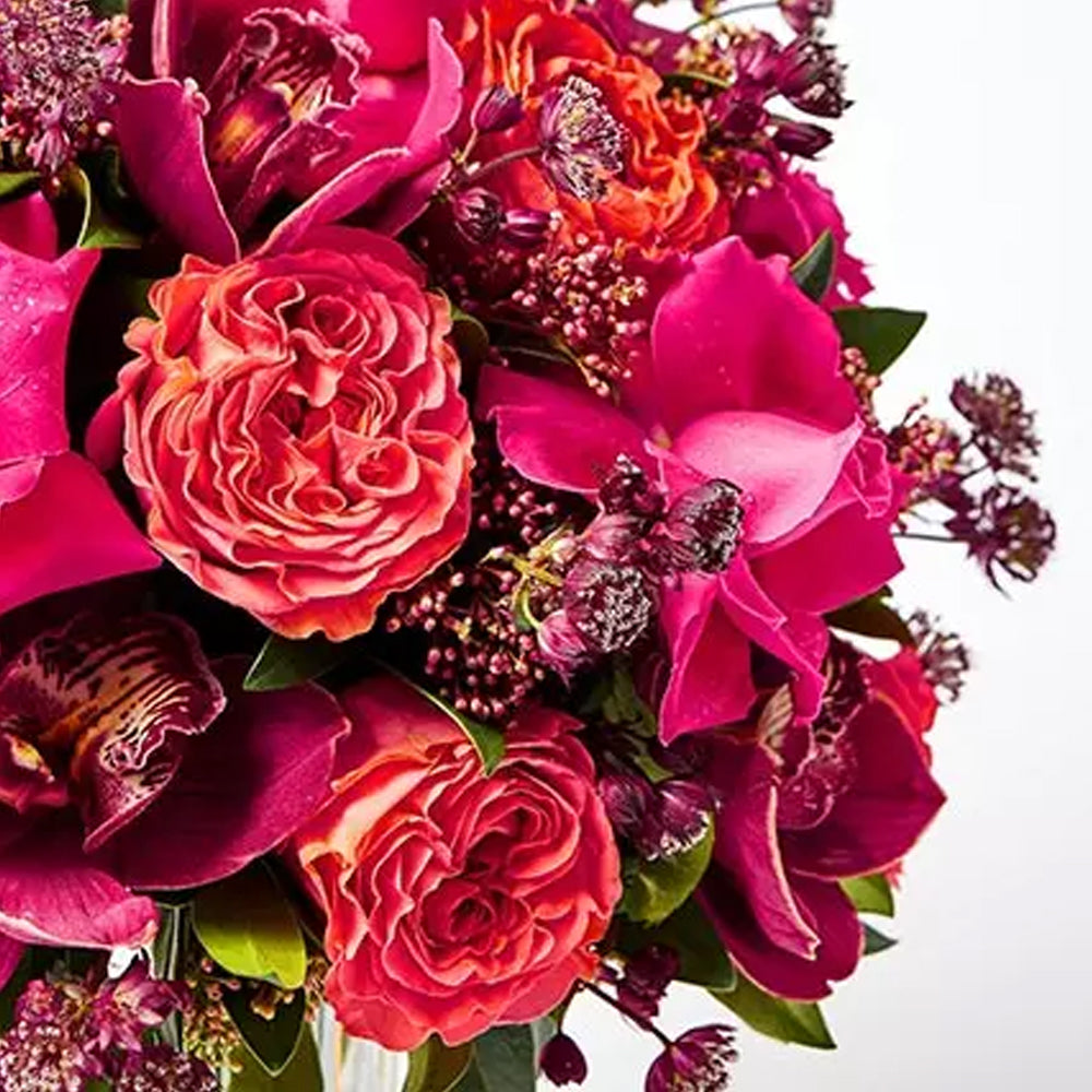 Ramadan - Elegant Mixed Flowers In Moon N Star Decked Vase