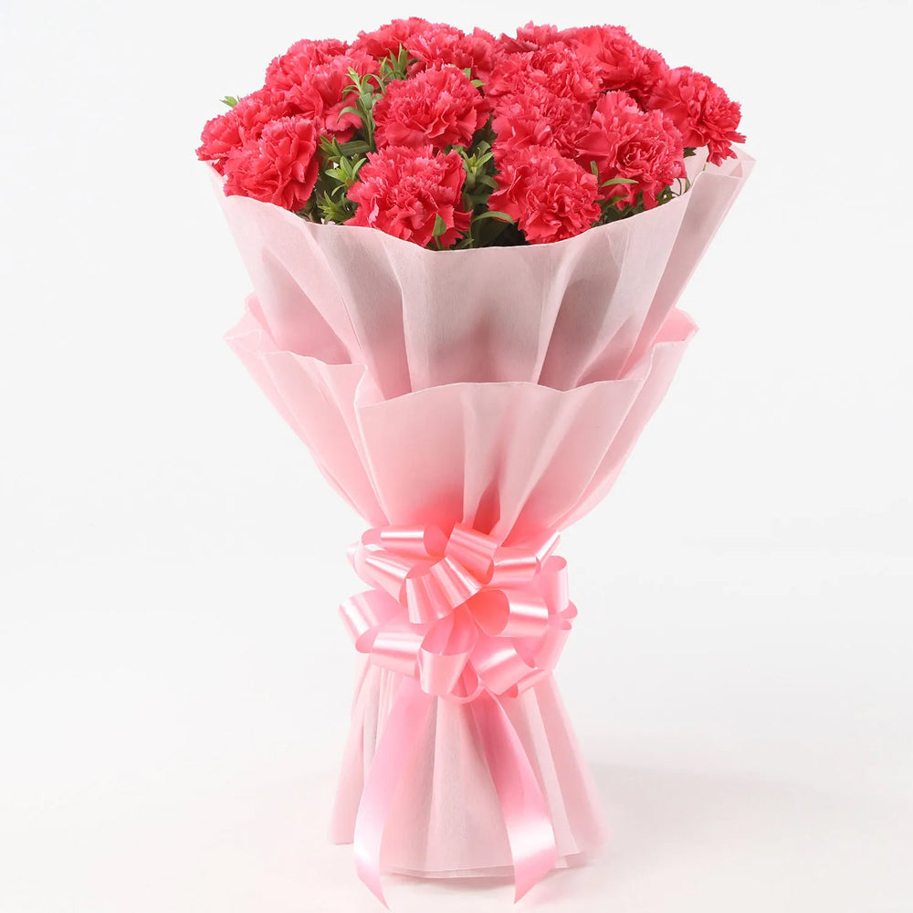 Womens Day Special - Majestic Pink Carnations Bouquet