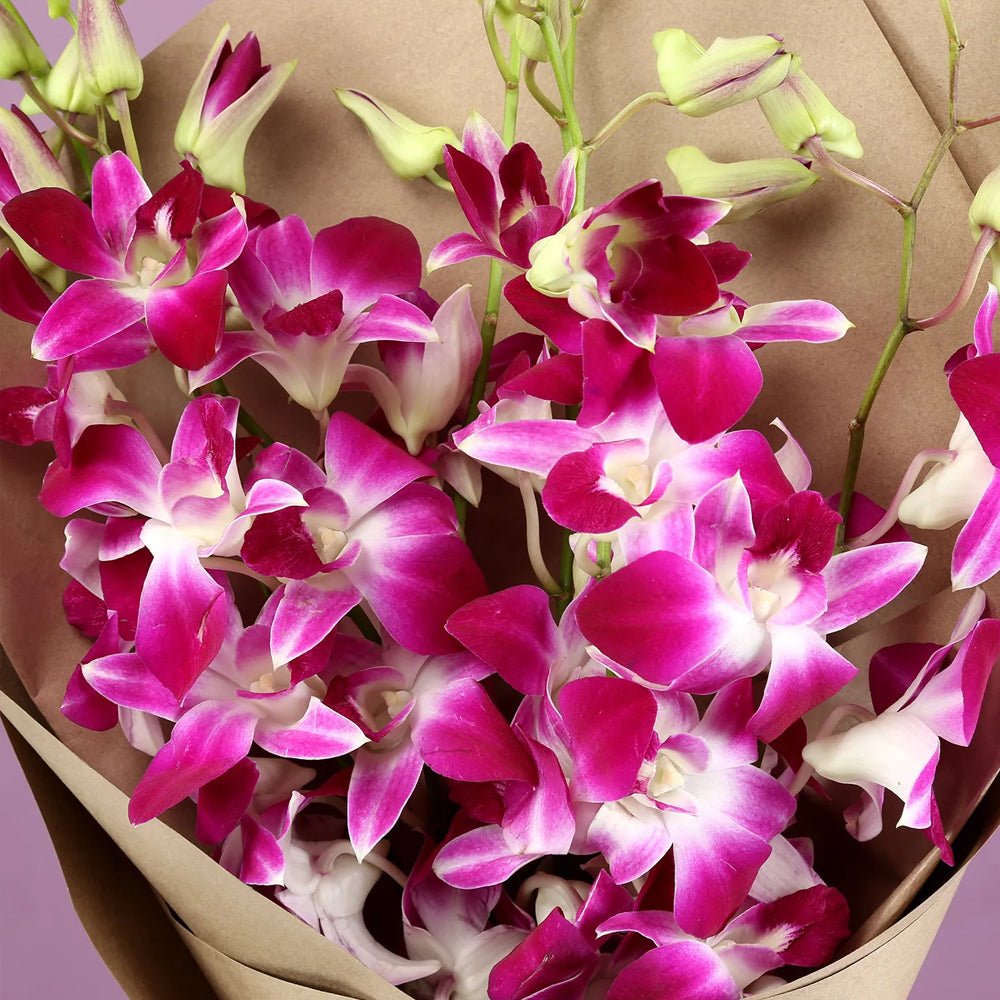 Purple Orchids Bouquet & Cadbury Celebrations