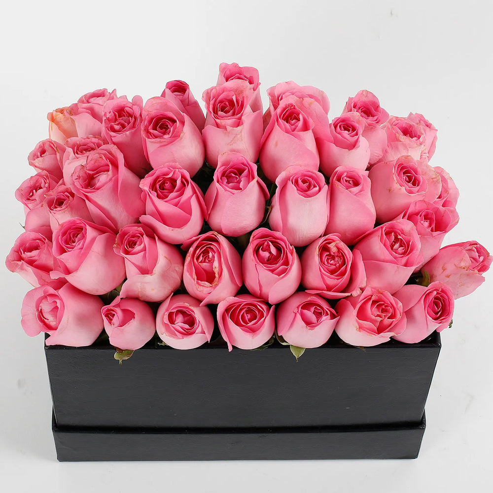 Mother's Day - 40 Pink Roses In Black Box