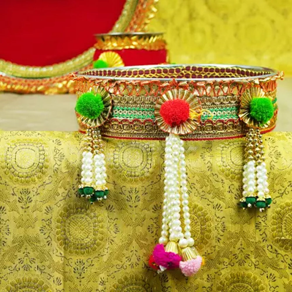 Karwa Chauth- 14 Oct - Karwachauth Thali Set Maroon