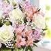 White and Pink Floral Bunch In Glass Vase