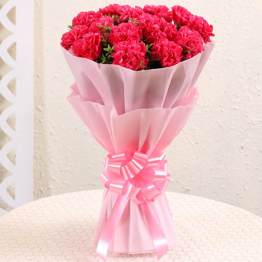 Womens Day Special - Majestic Pink Carnations Bouquet