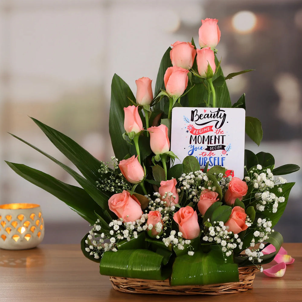 Womens Day Special - Happy Women's Day Roses Arrangement & Table Top