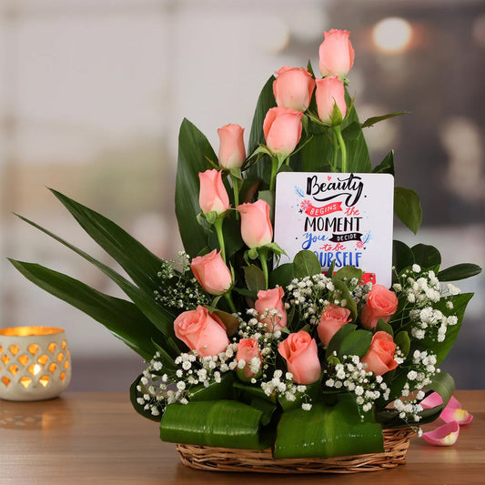 Womens Day Special - Happy Women's Day Roses Arrangement & Table Top
