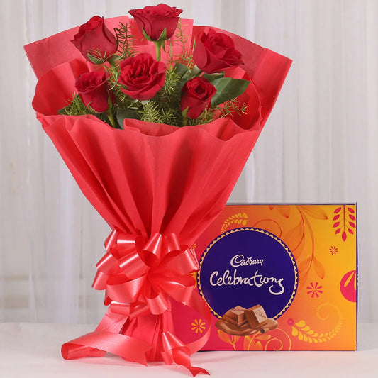 Brother's Day - Red Roses & Cadbury Celebrations Combo