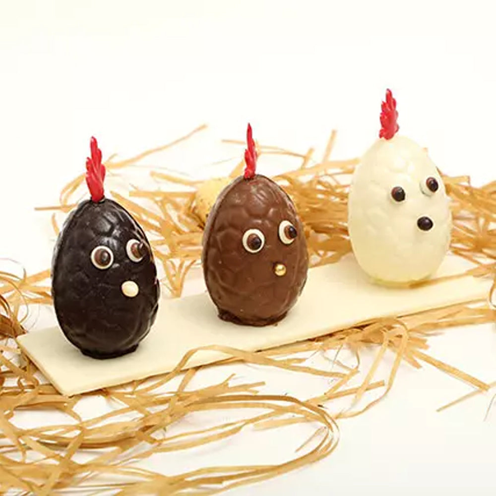 Easter - Easter Special Milk And Chocolate Hen Shape Egg Trio