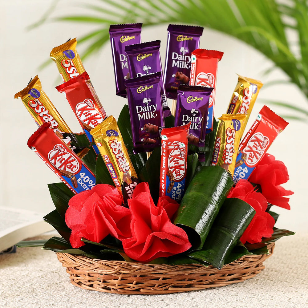 Assorted Chocolates Basket Arrangement