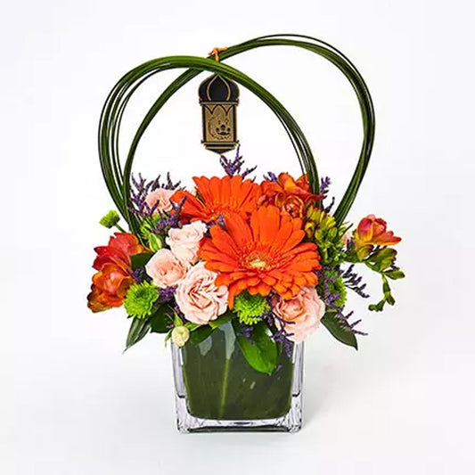 Eid Al Adha Special Mixed Flowers In Glass Vase