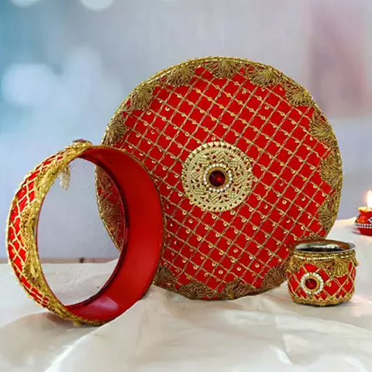 Karwa Chauth- 14 Oct - Designer Puppet Karwa Pooja Thali Set