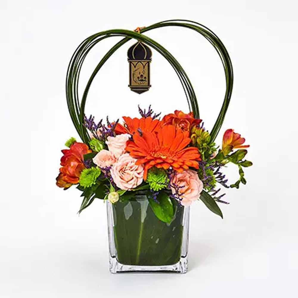 Eid Al Adha Special Mixed Flowers In Glass Vase