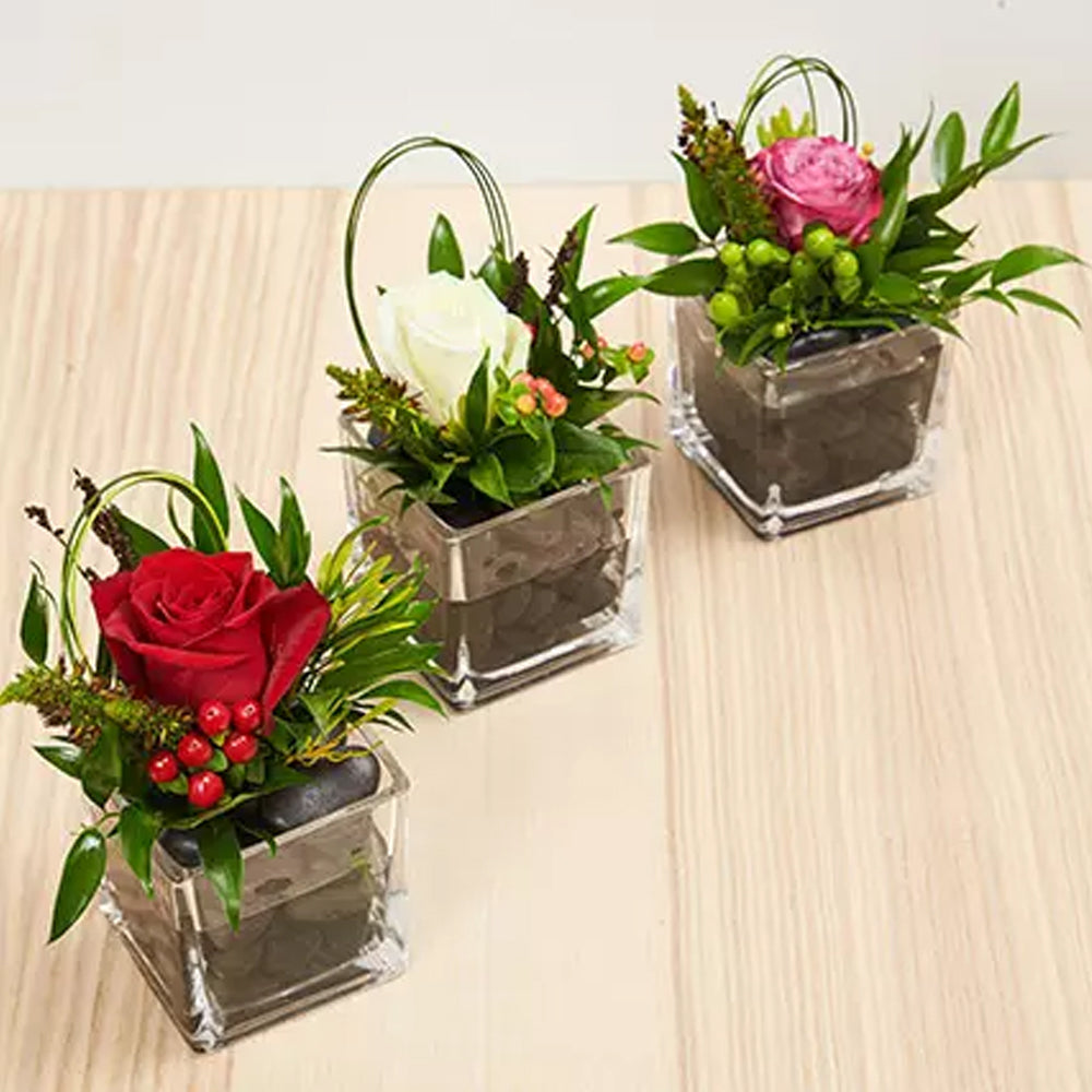 Eid Al Fitr - Set Of 3 Flower Vase Arrangements