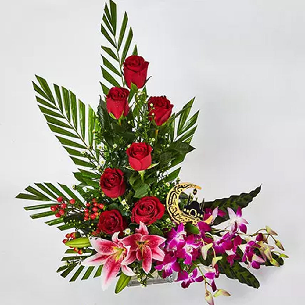 Ramadan Kareem Special Flowers In Glass Vase