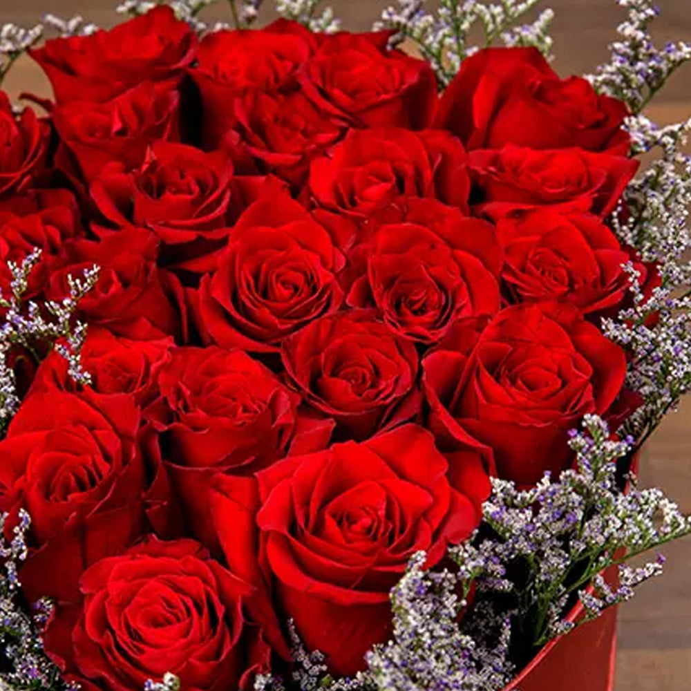 Karwa Chauth- 14 Oct - Red Roses In Heart Shape Box