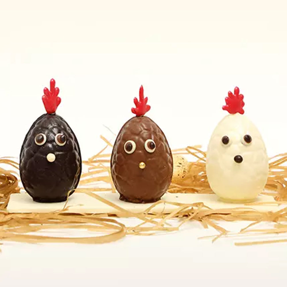 Easter - Easter Special Milk And Chocolate Hen Shape Egg Trio