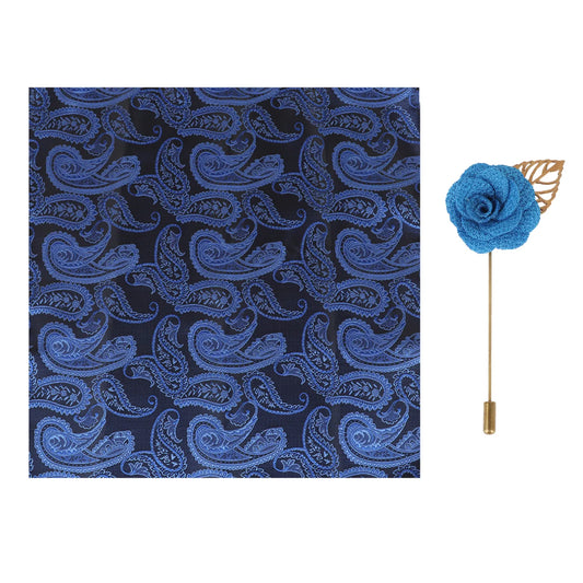 Brother's Day - Paisley Design Tie With Pocket Square & Lapel Pin