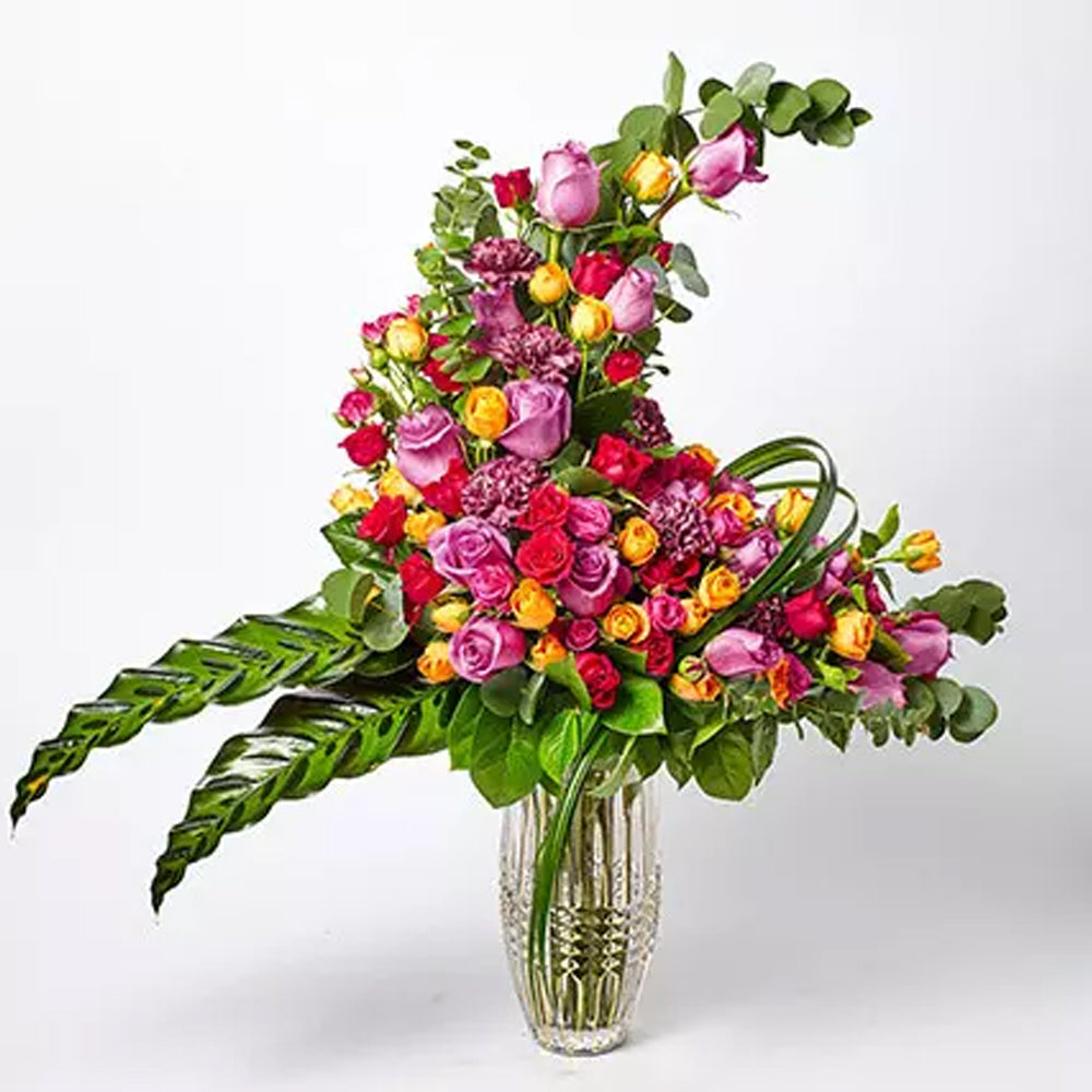 Ramadan -  Heavenly Mixed Roses N Carnations Vase Arrangement